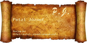 Petzl József névjegykártya